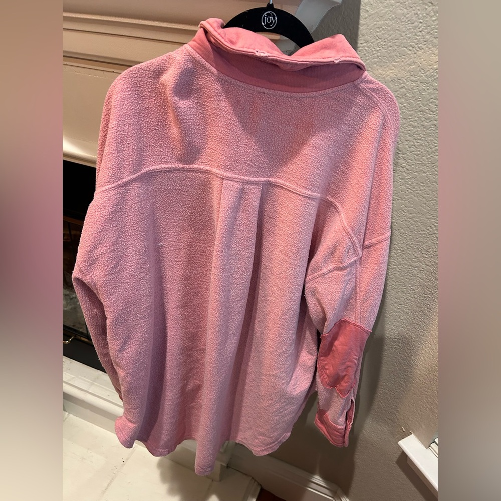 Free People Ruby shacket shirt Jacket sweetheart duty rose pink size small - Picture 4 of 7
